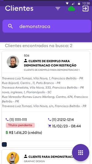 Tela do sistema